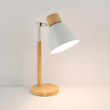 Macaroon Yellow Aluminum Shade Bell Wood Table Lamp Image - 7