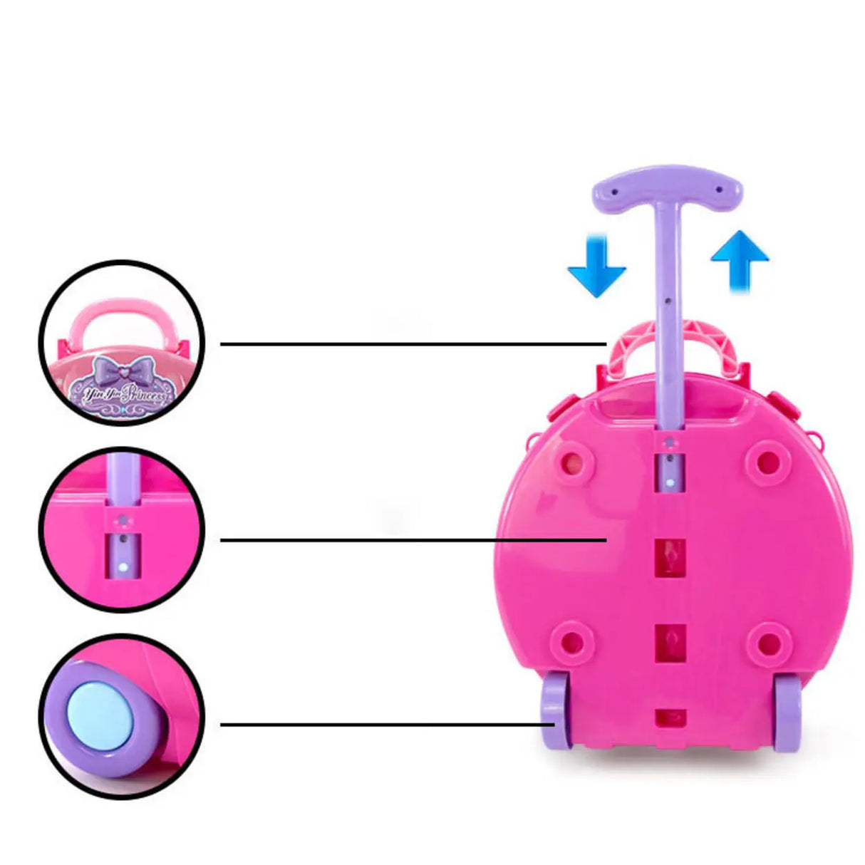 Makeup Oval Plastic Pink Kids Vanity with Storage Set Image - 4