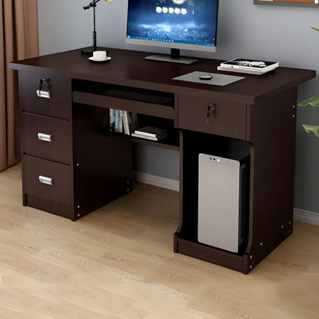 Manufactured Wood Computer Desk with CPU Storage Image - 1