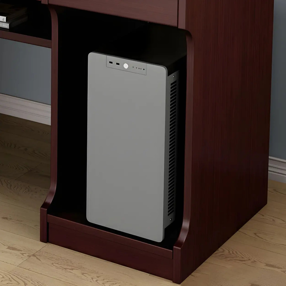 Manufactured Wood Computer Desk with CPU Storage Image - 6