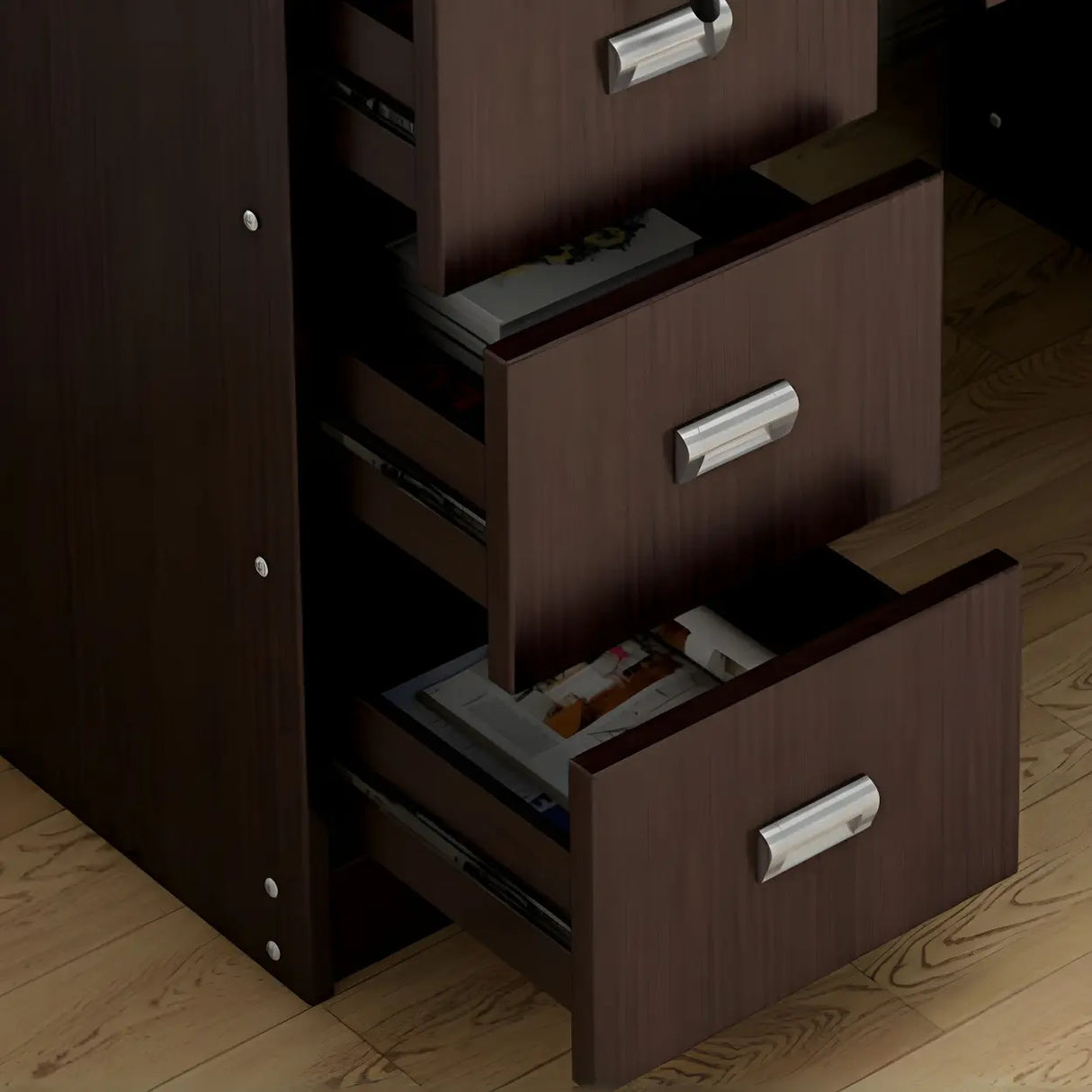 Manufactured Wood Computer Desk with CPU Storage Image - 8
