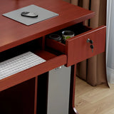 Manufactured Wood Computer Desk with CPU Storage Image - 9