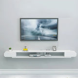 Manufactured Wood Floating Mount Open Storage TV Stand Image - 3