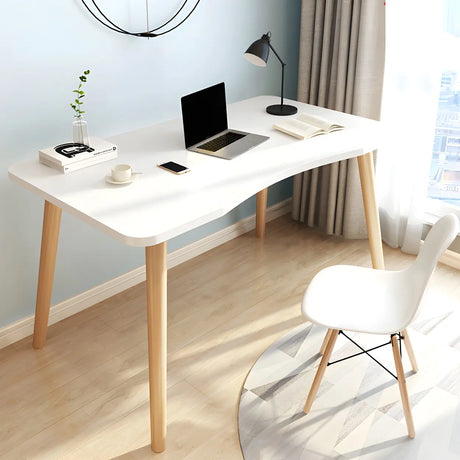 Manufactured Wood Free Form Shape Curved Writing Desk Image - 1