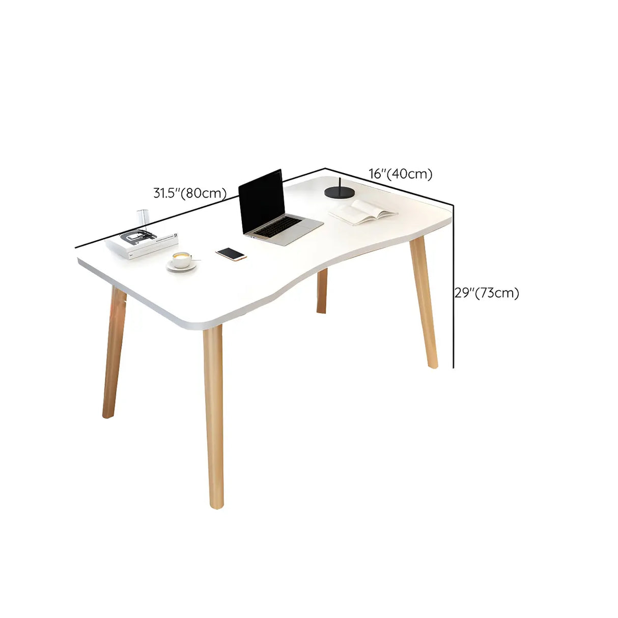 Manufactured Wood Free Form Shape Curved Writing Desk Image - 11