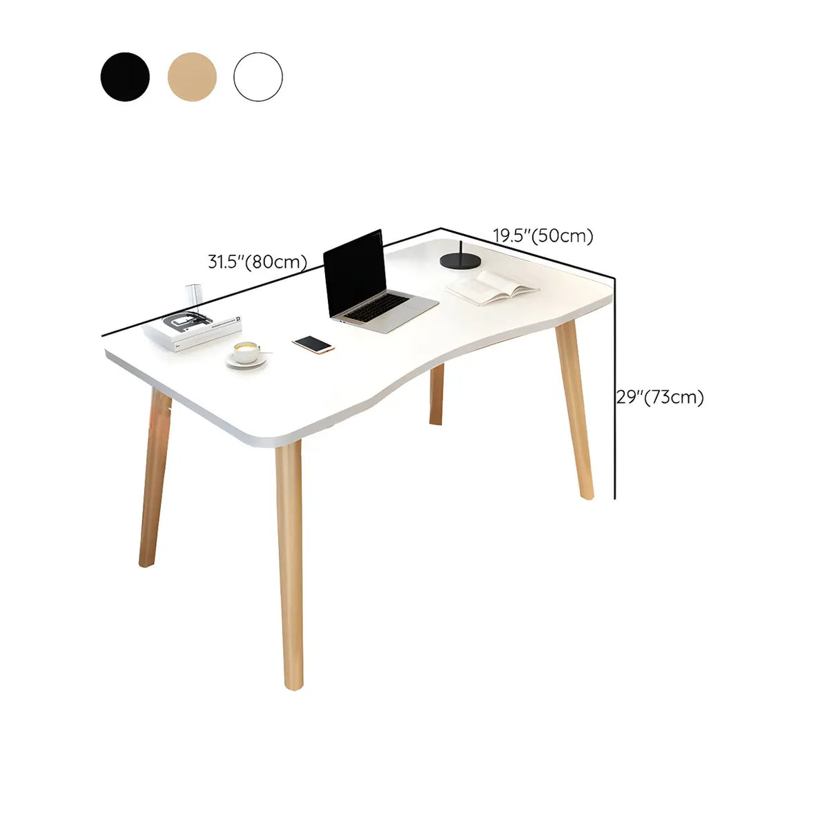 Manufactured Wood Free Form Shape Curved Writing Desk Image - 12