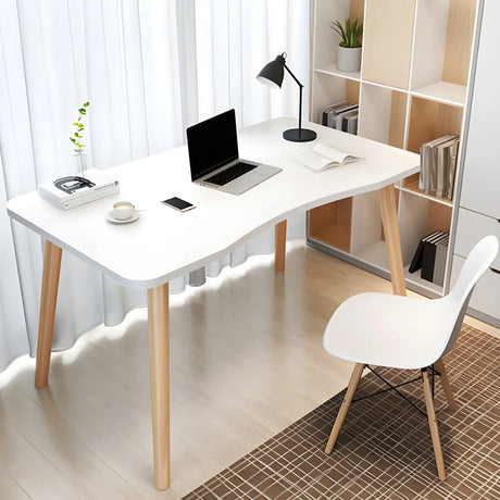 Manufactured Wood Free Form Shape Curved Writing Desk Image - 2