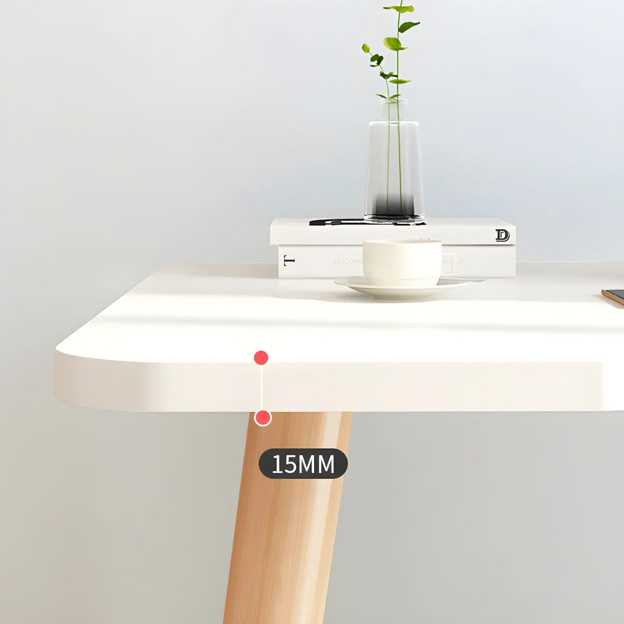 Manufactured Wood Free Form Shape Curved Writing Desk Image - 6
