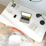 Manufactured Wood Free Form Shape Curved Writing Desk Image - 9