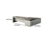 Manufactured Wood L-Shape Executive Desk with Drawers #size