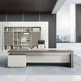 Manufactured Wood L-Shape Executive Desk with Drawers Image - 2