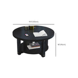 Manufactured Wood Round Coffee Table with Storage Shelf #size