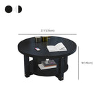 Manufactured Wood Round Coffee Table with Storage Shelf Image - 21
