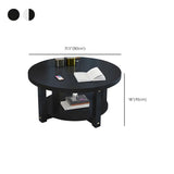 Manufactured Wood Round Coffee Table with Storage Shelf Image - 22
