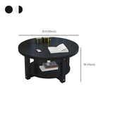 Manufactured Wood Round Coffee Table with Storage Shelf Image - 23