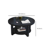 Manufactured Wood Round Coffee Table with Storage Shelf Image - 24