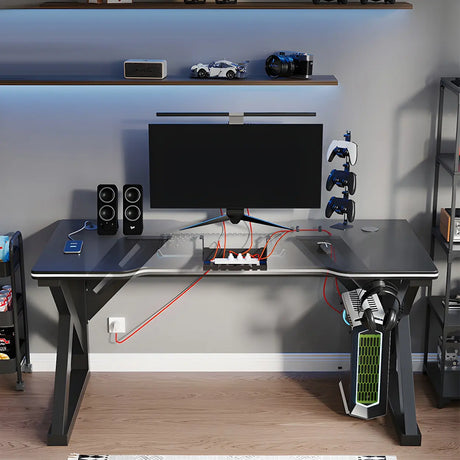 Manufactured Wood Top Metal Sled Base Computer Desk Image - 1