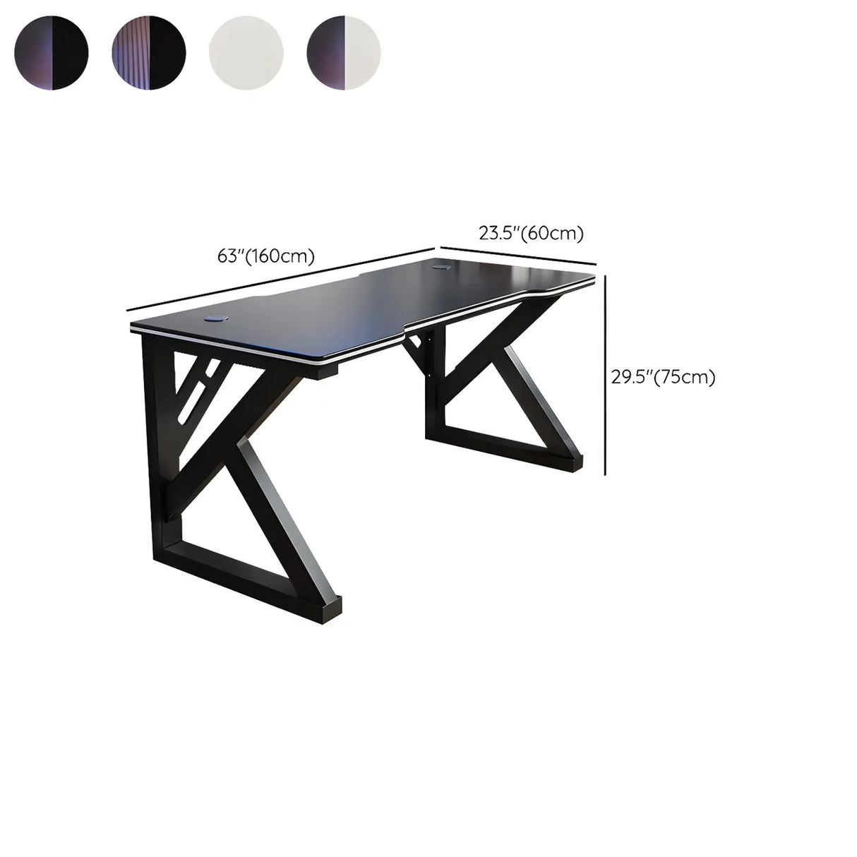 Manufactured Wood Top Metal Sled Base Computer Desk Image - 16