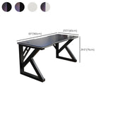 Manufactured Wood Top Metal Sled Base Computer Desk Image - 16