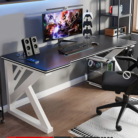 Manufactured Wood Top Metal Sled Base Computer Desk Image - 2