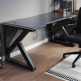 Manufactured Wood Top Metal Sled Base Computer Desk Image - 4