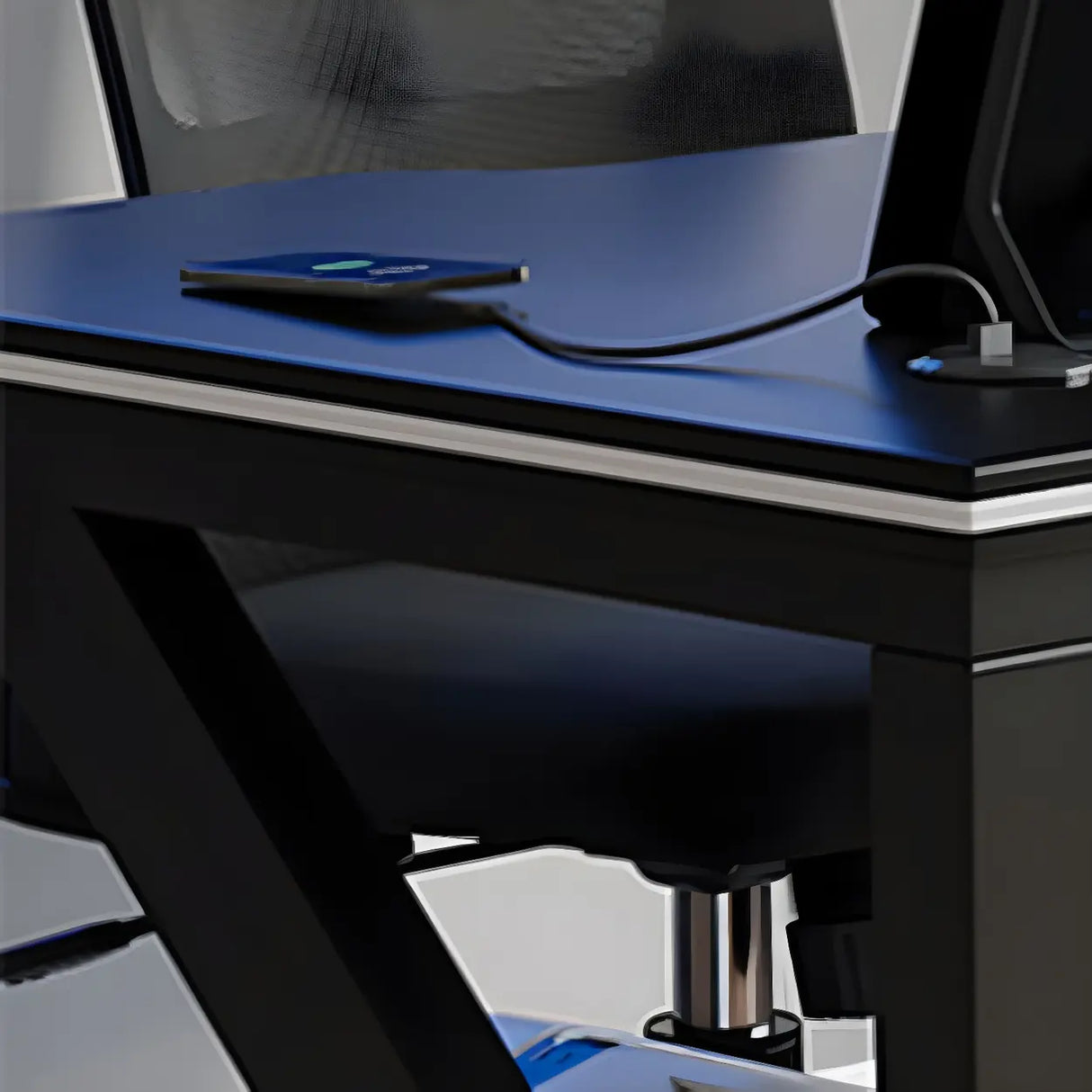Manufactured Wood Top Metal Sled Base Computer Desk Image - 6
