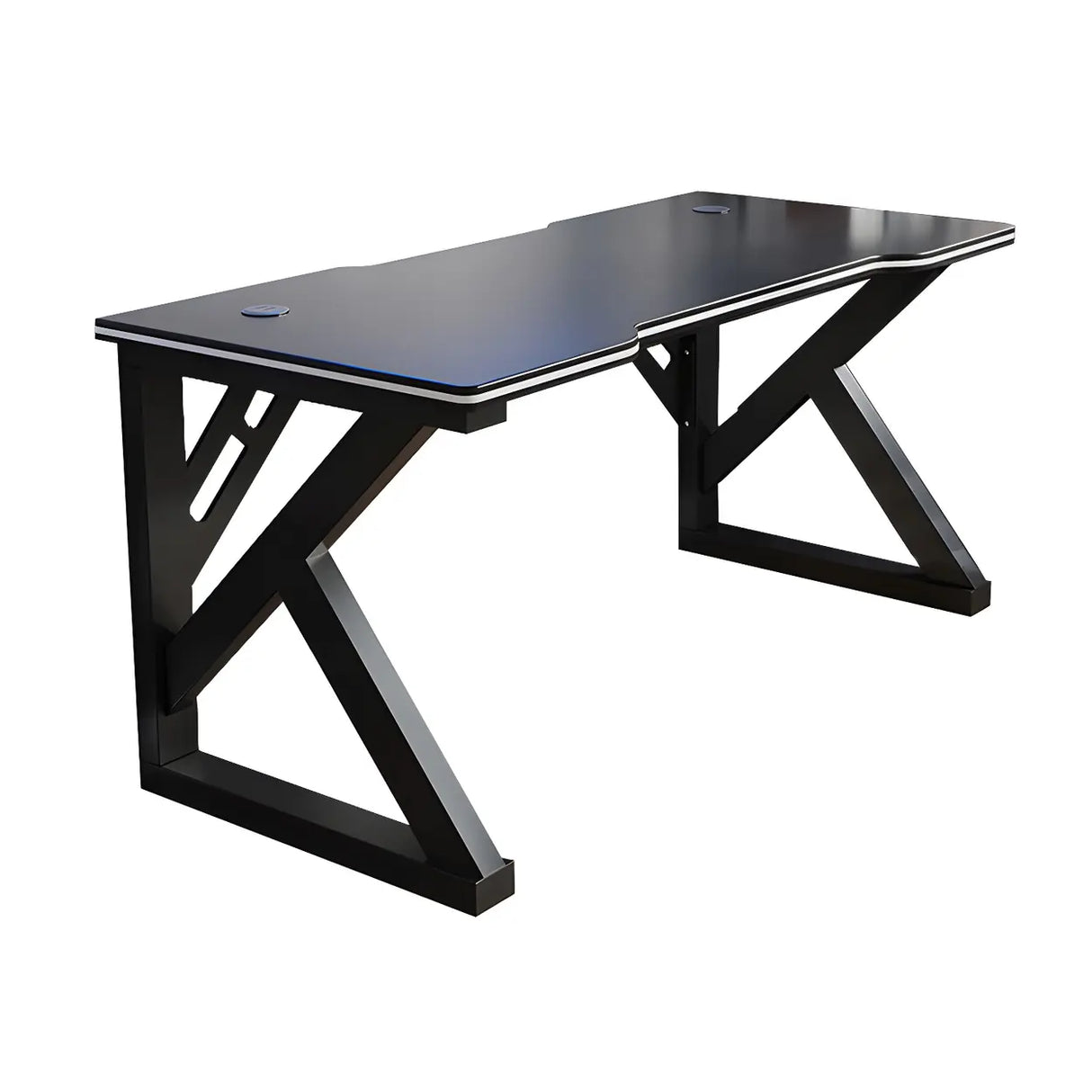 Manufactured Wood Top Metal Sled Base Computer Desk Image - 7