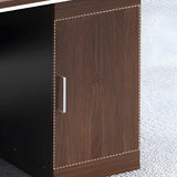 Manufactured Wood Writing Desk with Drawers and Cabinet Image - 11