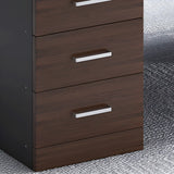 Manufactured Wood Writing Desk with Drawers and Cabinet Image - 12