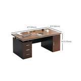 Manufactured Wood Writing Desk with Drawers and Cabinet #size