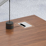 Manufactured Wood Writing Desk with Drawers and Cabinet Image - 9