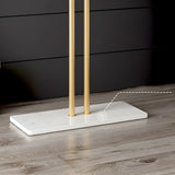 Marble Base Gold Metal Freestanding Coat Rack with Hooks Image - 11
