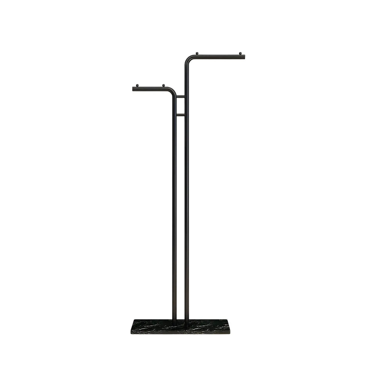 Marble Base Gold Metal Freestanding Coat Rack with Hooks Image - 4