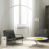 Marble Base Modern Sliver Bowl and Arc Floor Lamp Image - 1