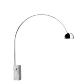 Marble Base Modern Sliver Bowl and Arc Floor Lamp Image - 2
