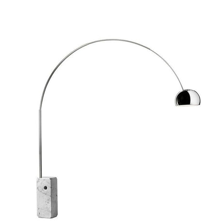 Marble Base Modern Sliver Bowl and Arc Floor Lamp Image - 2