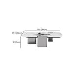Marble Square Three Stainless Steel Leg Coffee Table Image - 12