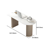 Marble Stone Peninsula Shape Steel Sled Writing Desk Image - 16