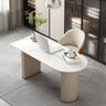Marble Stone Peninsula Shape Steel Sled Writing Desk Image - 2
