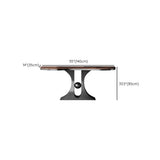Marble Top Console Table with Geometric Metal Base Image - 10