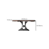 Marble Top Console Table with Geometric Metal Base Image - 11