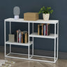 Marble Trestle Gold Frame Console Table with Shelves Image - 4