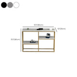 Marble Trestle Gold Frame Console Table with Shelves #size