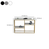 Marble Trestle Gold Frame Console Table with Shelves Image - 7