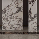 Marble White Rectangle Double Pedestal Console Table Image - 8