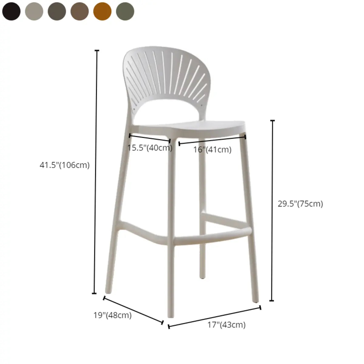 Matcha Green Airy Stackable Low Back 	Saddle Bar Stool Image - 18
