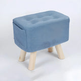 Matcha Green Rectangle Sponge Small Footrest Ottoman Image - 21