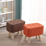 Matcha Green Rectangle Sponge Small Footrest Ottoman Image - 6