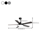 Matte Black Ceiling Fan with Integrated LED Light #size