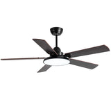 Matte Black Ceiling Fan with Integrated LED Light Image - 5